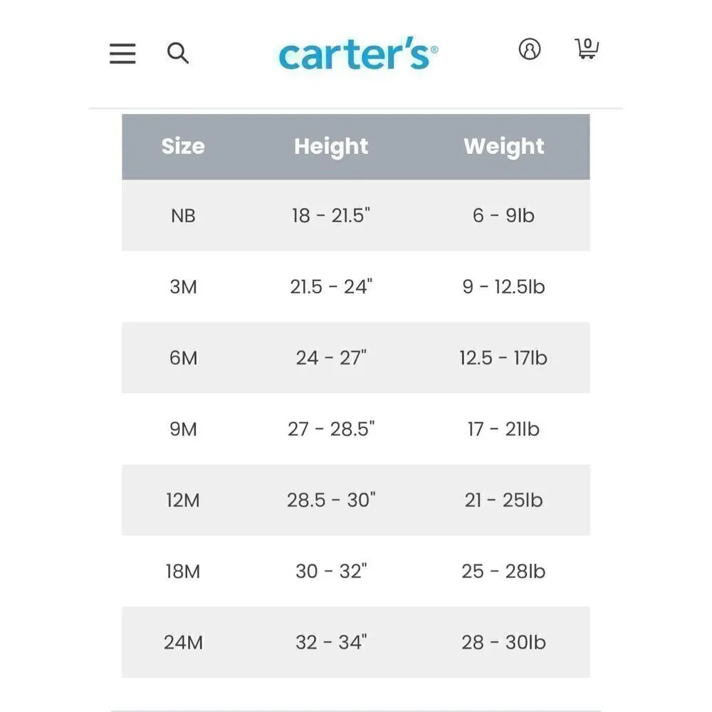 NEW Carter’s 3-6 Mos Sleep and Play 1-piece Sleeper